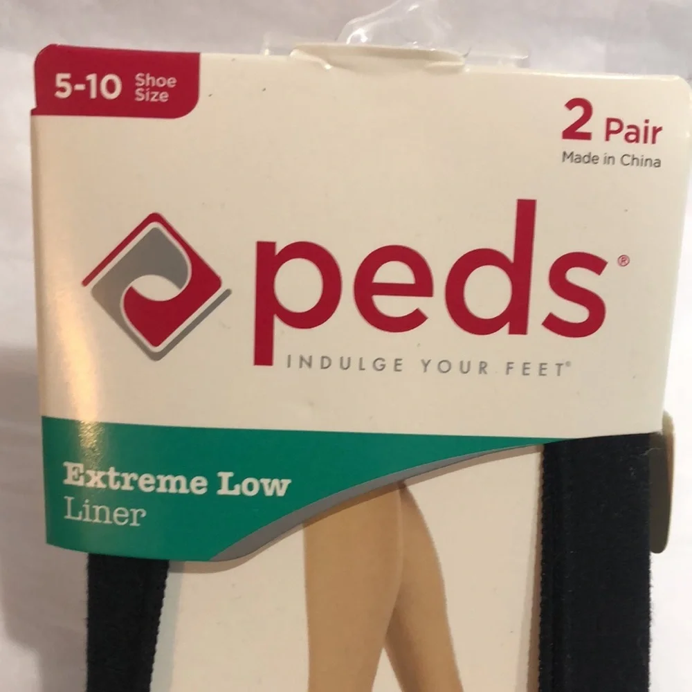 Peds extreme low liner‎ black no slip heel shoe liner 2pairs fits shoe size 5-10